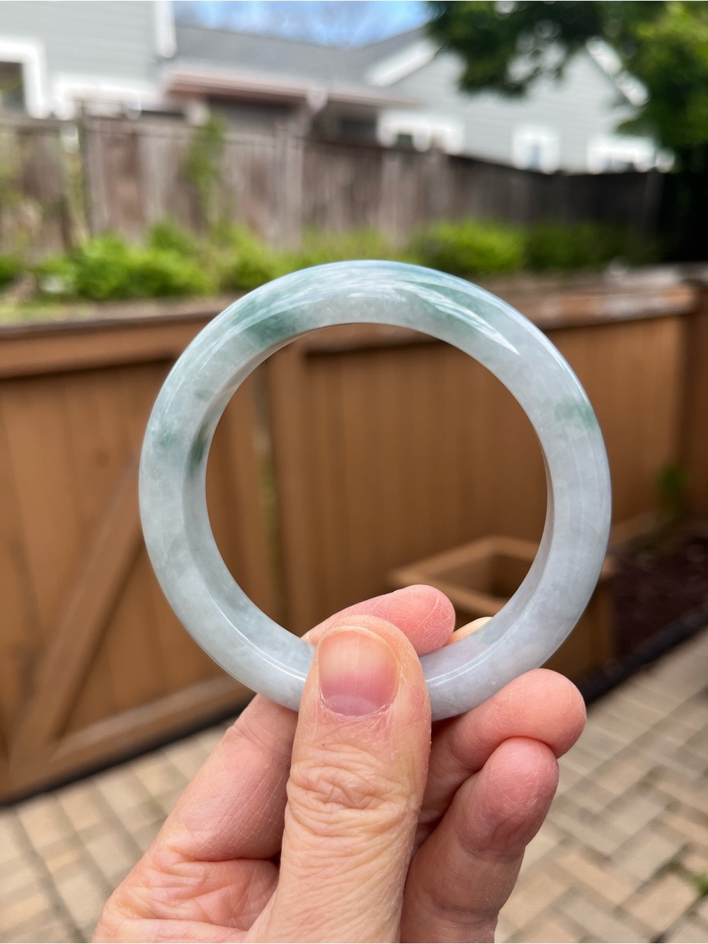 BW095-L 55.2mm Certified Untreated Grade A Burmese Jadeite Bangle Jade Bracelet